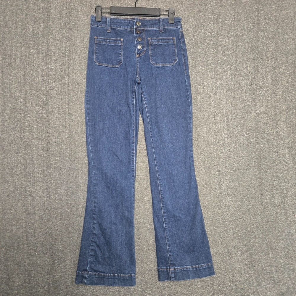 OAT‎  New York Jeans Womens Blue Mid Rise Boot Cut Sailor Pockets Sz 25 x 29